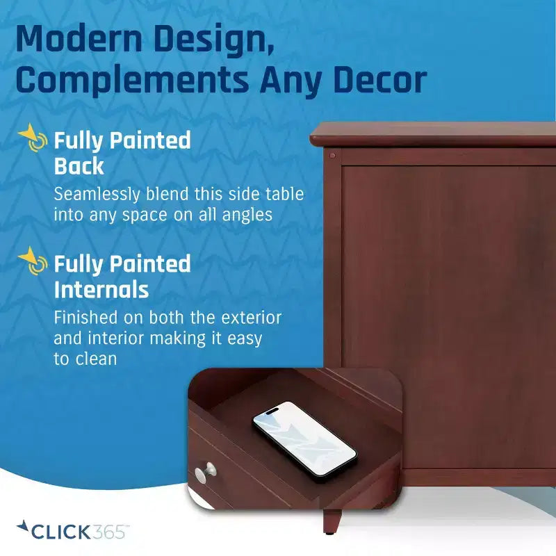 Table d'appoint Alcott avec tiroir simple et armoire de rangement - ClickDecor