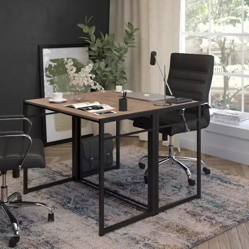 Flash Furniture Bureau pliant rustique pour ordinateur de bureau à domicile - 40