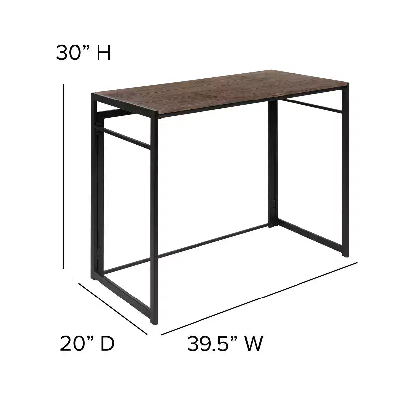 Flash Furniture Bureau pliant rustique pour ordinateur de bureau à domicile - 40