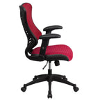 Chaise de bureau ergonomique pivotante Flash Furniture Executive Designer Mesh à dossier haut avec accoudoirs réglables
