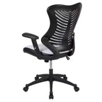 Chaise de bureau ergonomique pivotante Flash Furniture Executive Designer Mesh à dossier haut avec accoudoirs réglables