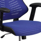 Chaise de bureau ergonomique pivotante Flash Furniture Executive Designer Mesh à dossier haut avec accoudoirs réglables
