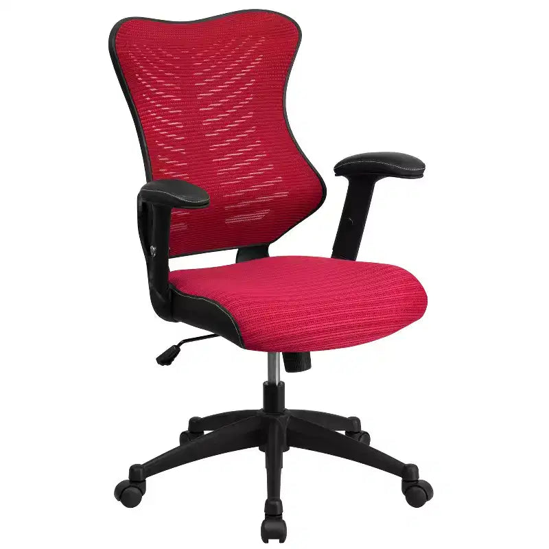 Chaise de bureau ergonomique pivotante Flash Furniture Executive Designer Mesh à dossier haut avec accoudoirs réglables