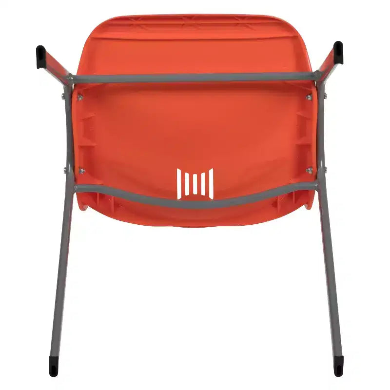 Chaise empilable ergonomique à coque, série HERCULES, capacité de 880 lb, avec cadre en métal de Flash Furniture