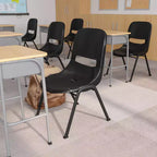 Chaise empilable ergonomique à coque, série HERCULES, capacité de 880 lb, avec cadre en métal de Flash Furniture