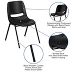Chaise empilable ergonomique à coque, série HERCULES, capacité de 880 lb, avec cadre en métal de Flash Furniture