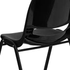 Chaise empilable ergonomique à coque, série HERCULES, capacité de 880 lb, avec cadre en métal de Flash Furniture