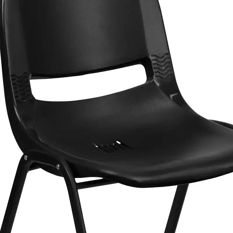 Chaise empilable ergonomique à coque, série HERCULES, capacité de 880 lb, avec cadre en métal de Flash Furniture