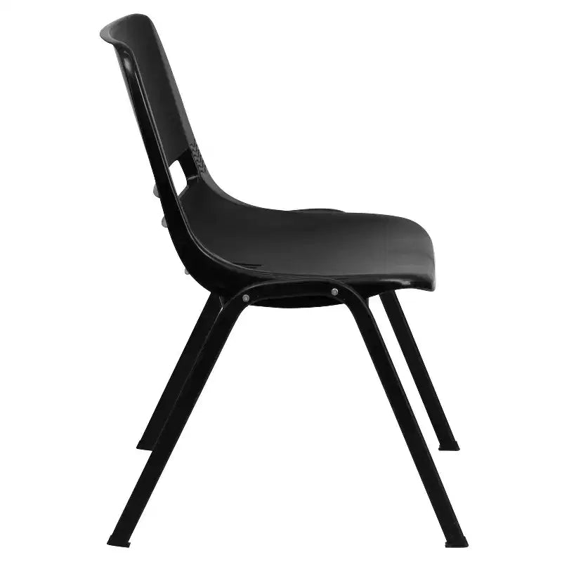 Chaise empilable ergonomique à coque, série HERCULES, capacité de 880 lb, avec cadre en métal de Flash Furniture