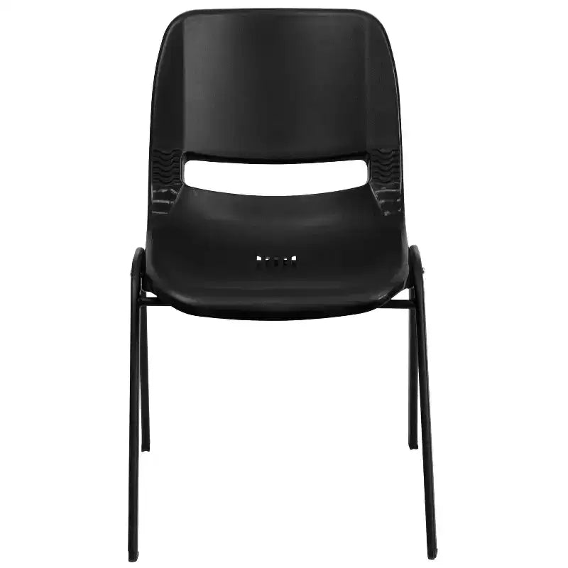 Chaise empilable ergonomique à coque, série HERCULES, capacité de 880 lb, avec cadre en métal de Flash Furniture