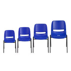 Chaise empilable ergonomique à coque, série HERCULES, capacité de 880 lb, avec cadre en métal de Flash Furniture