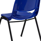 Chaise empilable ergonomique à coque, série HERCULES, capacité de 880 lb, avec cadre en métal de Flash Furniture