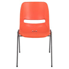 Chaise empilable ergonomique à coque, série HERCULES, capacité de 880 lb, avec cadre en métal de Flash Furniture