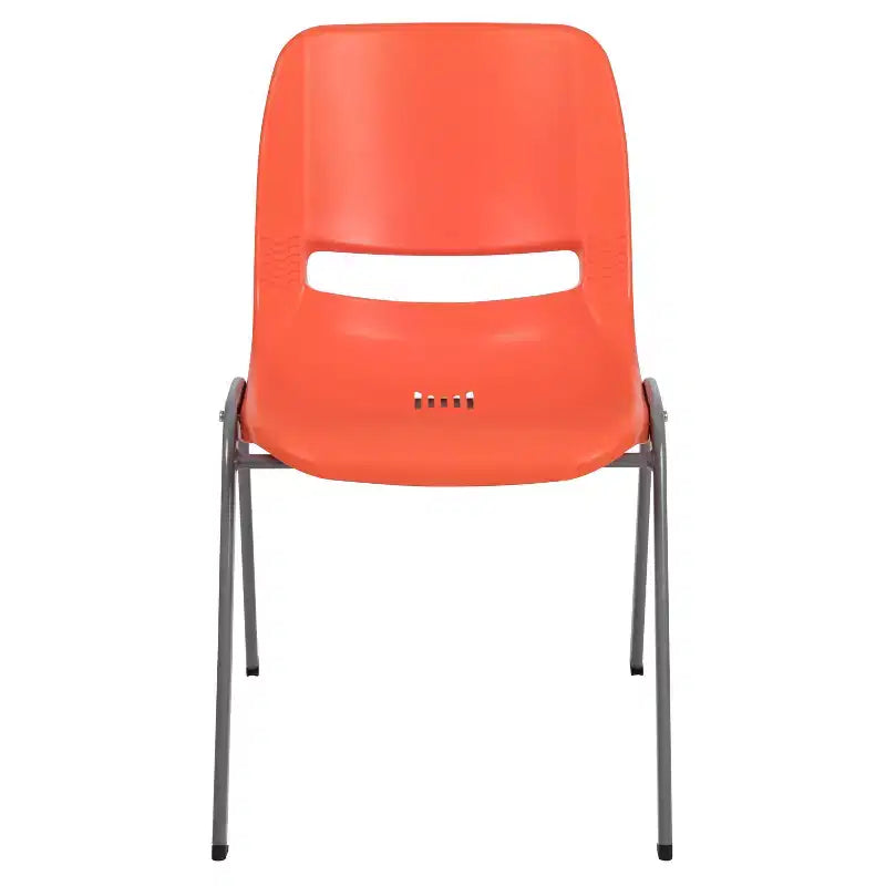 Chaise empilable ergonomique à coque, série HERCULES, capacité de 880 lb, avec cadre en métal de Flash Furniture