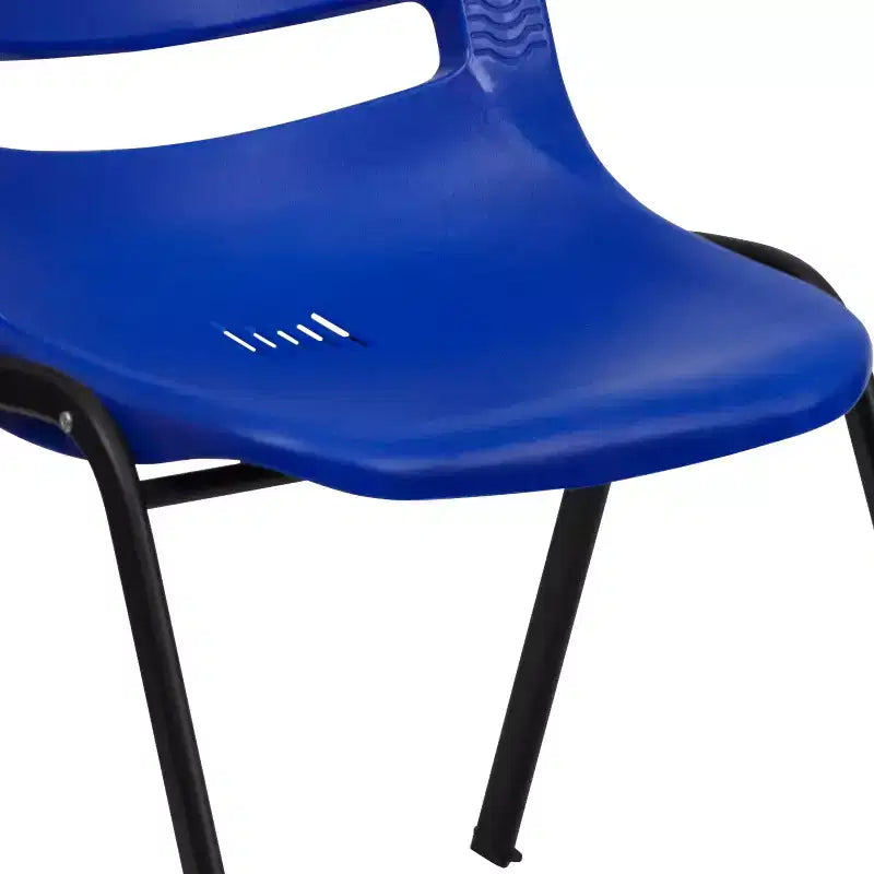 Chaise empilable ergonomique à coque, série HERCULES, capacité de 880 lb, avec cadre en métal de Flash Furniture
