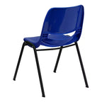 Chaise empilable ergonomique à coque, série HERCULES, capacité de 880 lb, avec cadre en métal de Flash Furniture