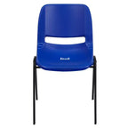 Chaise empilable ergonomique à coque, série HERCULES, capacité de 880 lb, avec cadre en métal de Flash Furniture