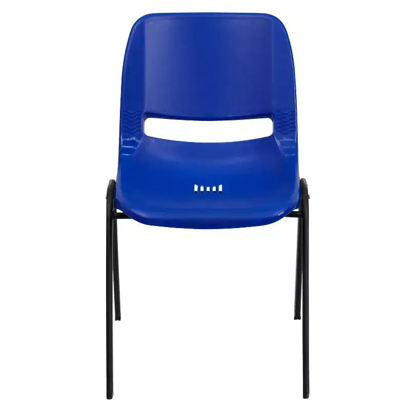 Chaise empilable ergonomique à coque, série HERCULES, capacité de 880 lb, avec cadre en métal de Flash Furniture