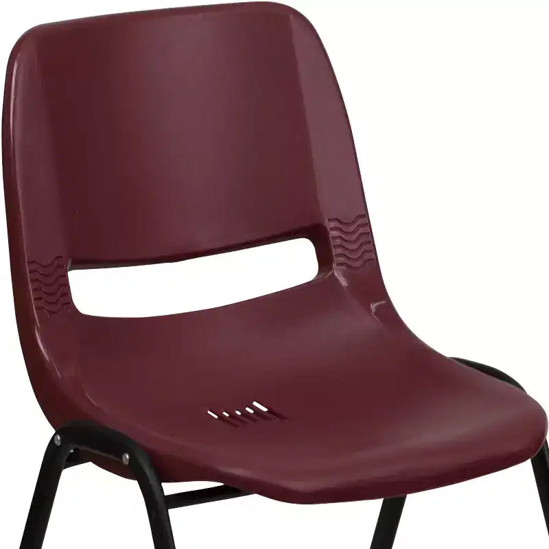 Chaise empilable ergonomique à coque, série HERCULES, capacité de 880 lb, avec cadre en métal de Flash Furniture