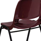 Chaise empilable ergonomique à coque, série HERCULES, capacité de 880 lb, avec cadre en métal de Flash Furniture