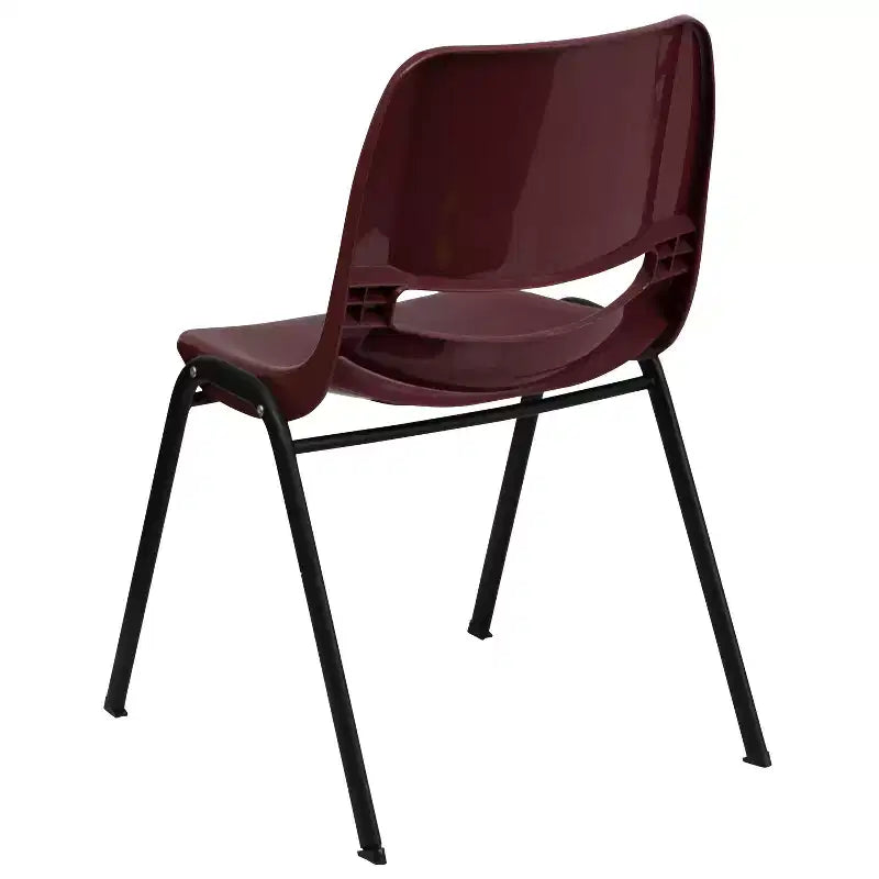 Chaise empilable ergonomique à coque, série HERCULES, capacité de 880 lb, avec cadre en métal de Flash Furniture