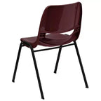 Chaise empilable ergonomique à coque, série HERCULES, capacité de 880 lb, avec cadre en métal de Flash Furniture