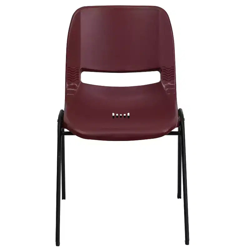 Chaise empilable ergonomique à coque, série HERCULES, capacité de 880 lb, avec cadre en métal de Flash Furniture
