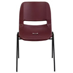 Chaise empilable ergonomique à coque, série HERCULES, capacité de 880 lb, avec cadre en métal de Flash Furniture