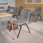 Chaise empilable ergonomique à coque, série HERCULES, capacité de 880 lb, avec cadre en métal de Flash Furniture