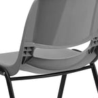 Chaise empilable ergonomique à coque, série HERCULES, capacité de 880 lb, avec cadre en métal de Flash Furniture