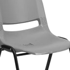 Chaise empilable ergonomique à coque, série HERCULES, capacité de 880 lb, avec cadre en métal de Flash Furniture