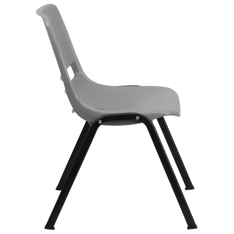 Chaise empilable ergonomique à coque, série HERCULES, capacité de 880 lb, avec cadre en métal de Flash Furniture