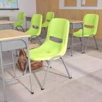 Chaise empilable ergonomique à coque, série HERCULES, capacité de 880 lb, avec cadre en métal de Flash Furniture