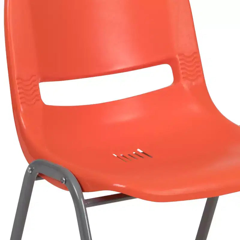 Chaise empilable ergonomique à coque, série HERCULES, capacité de 880 lb, avec cadre en métal de Flash Furniture