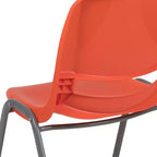 Chaise empilable ergonomique à coque, série HERCULES, capacité de 880 lb, avec cadre en métal de Flash Furniture