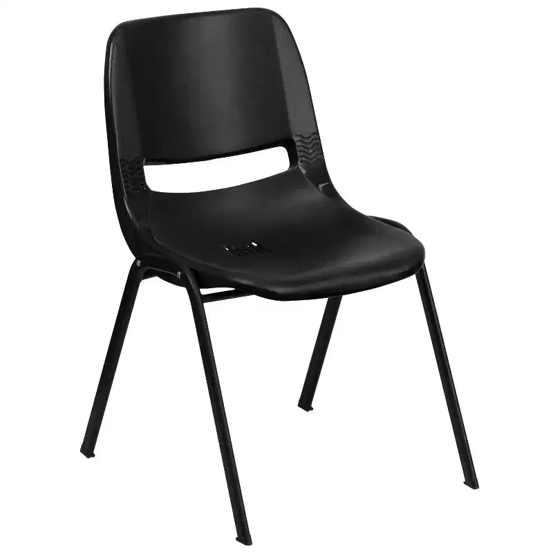 Chaise empilable ergonomique à coque, série HERCULES, capacité de 880 lb, avec cadre en métal de Flash Furniture