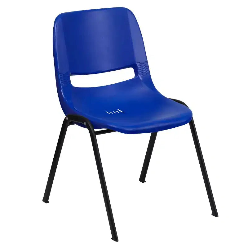 Chaise empilable ergonomique à coque, série HERCULES, capacité de 880 lb, avec cadre en métal de Flash Furniture