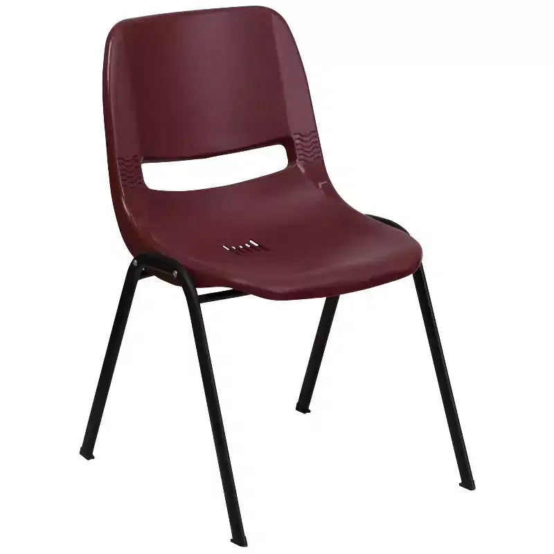 Chaise empilable ergonomique à coque, série HERCULES, capacité de 880 lb, avec cadre en métal de Flash Furniture