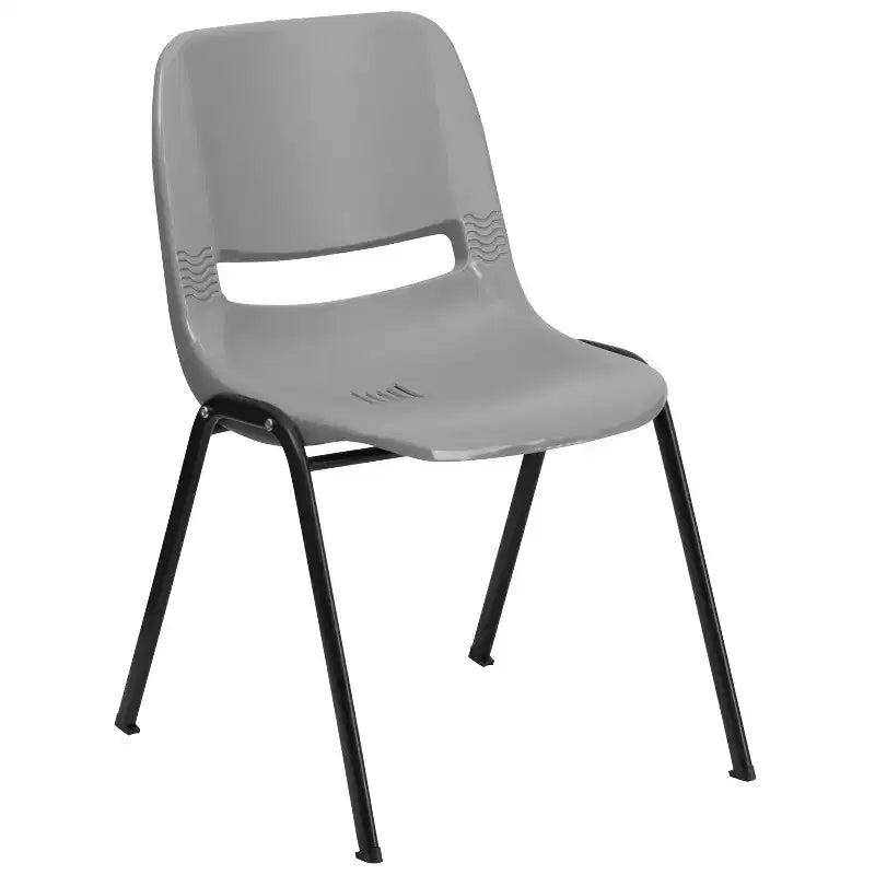 Chaise empilable ergonomique à coque, série HERCULES, capacité de 880 lb, avec cadre en métal de Flash Furniture