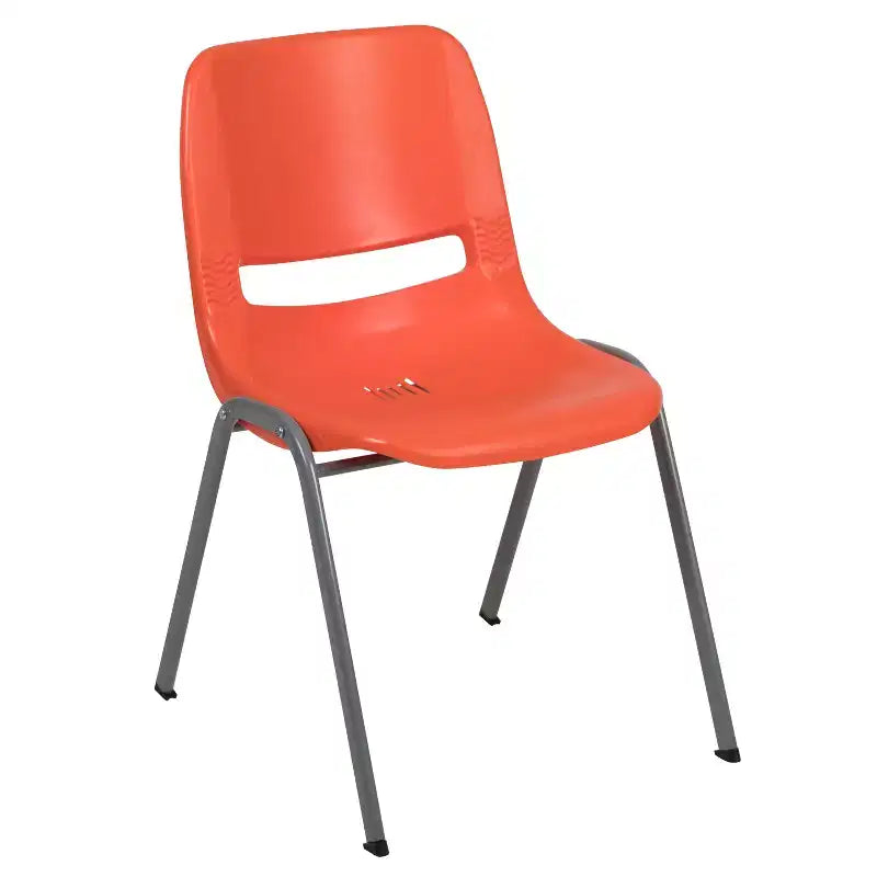 Chaise empilable ergonomique à coque, série HERCULES, capacité de 880 lb, avec cadre en métal de Flash Furniture