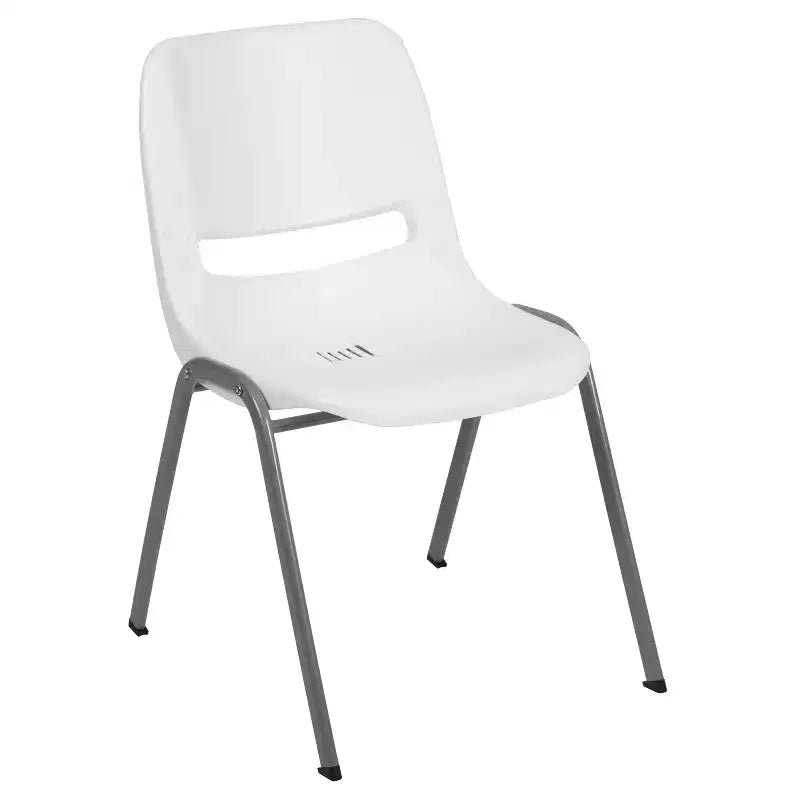 Chaise empilable ergonomique à coque, série HERCULES, capacité de 880 lb, avec cadre en métal de Flash Furniture