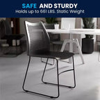 Chaise empilable Flash Furniture série HERCULES, capacité 300 kg, avec dossier aéré et piètement luge thermolaqué