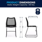 Chaise empilable Flash Furniture série HERCULES, capacité 300 kg, avec dossier aéré et piètement luge thermolaqué