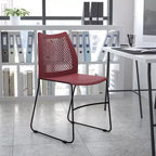 Chaise empilable Flash Furniture série HERCULES, capacité 300 kg, avec dossier aéré et piètement luge thermolaqué