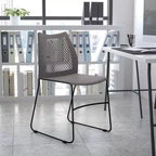 Chaise empilable Flash Furniture série HERCULES, capacité 300 kg, avec dossier aéré et piètement luge thermolaqué