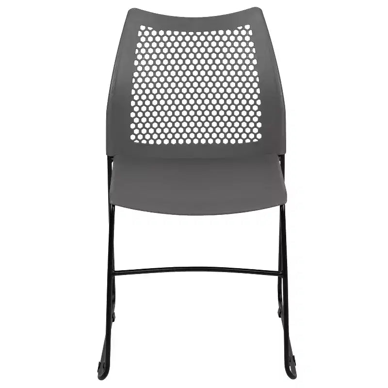 Chaise empilable Flash Furniture série HERCULES, capacité 300 kg, avec dossier aéré et piètement luge thermolaqué