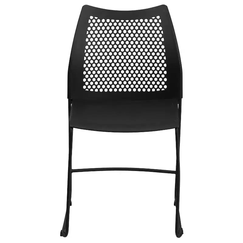 Chaise empilable Flash Furniture série HERCULES, capacité 300 kg, avec dossier aéré et piètement luge thermolaqué