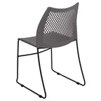 Chaise empilable Flash Furniture série HERCULES, capacité 300 kg, avec dossier aéré et piètement luge thermolaqué