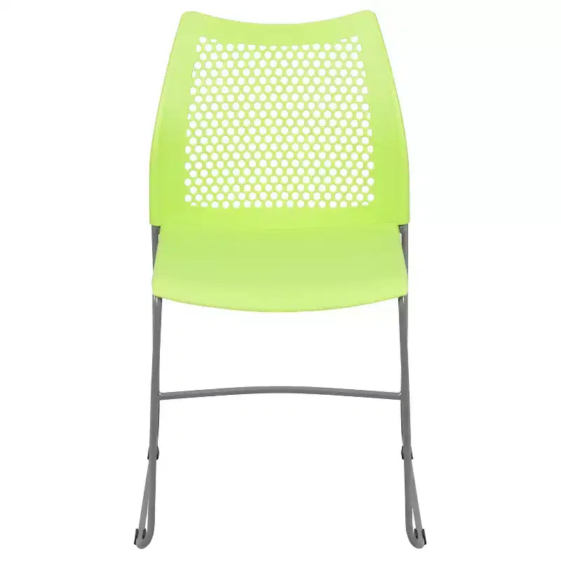 Chaise empilable Flash Furniture série HERCULES, capacité 300 kg, avec dossier aéré et piètement luge thermolaqué