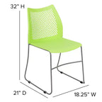 Chaise empilable Flash Furniture série HERCULES, capacité 300 kg, avec dossier aéré et piètement luge thermolaqué